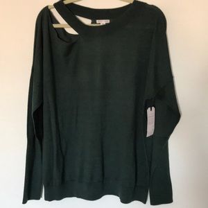 NWT Melrose and Market One Shoulder “Rip” Sweater